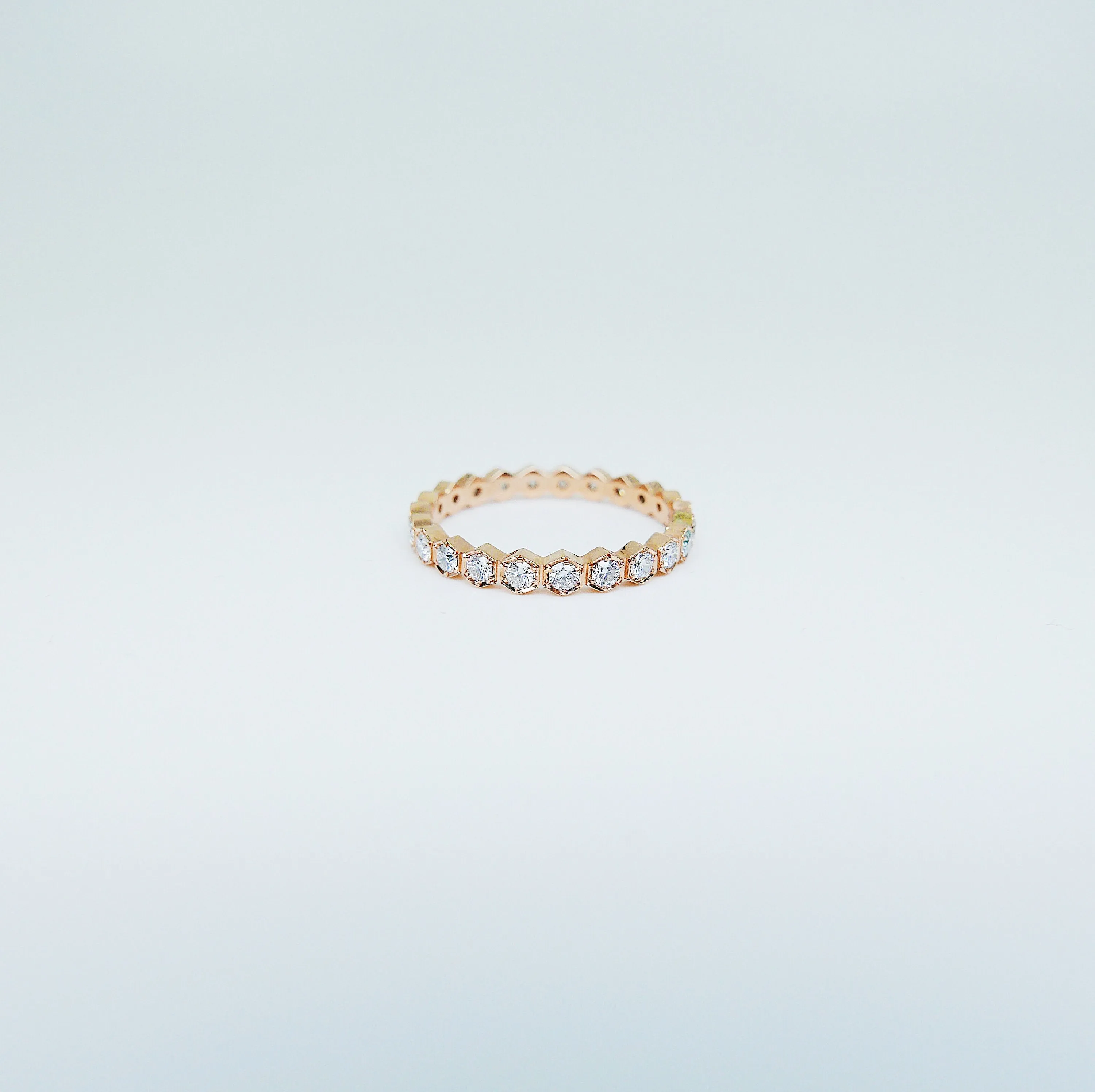 Hexagon Diamond Eternity Band
