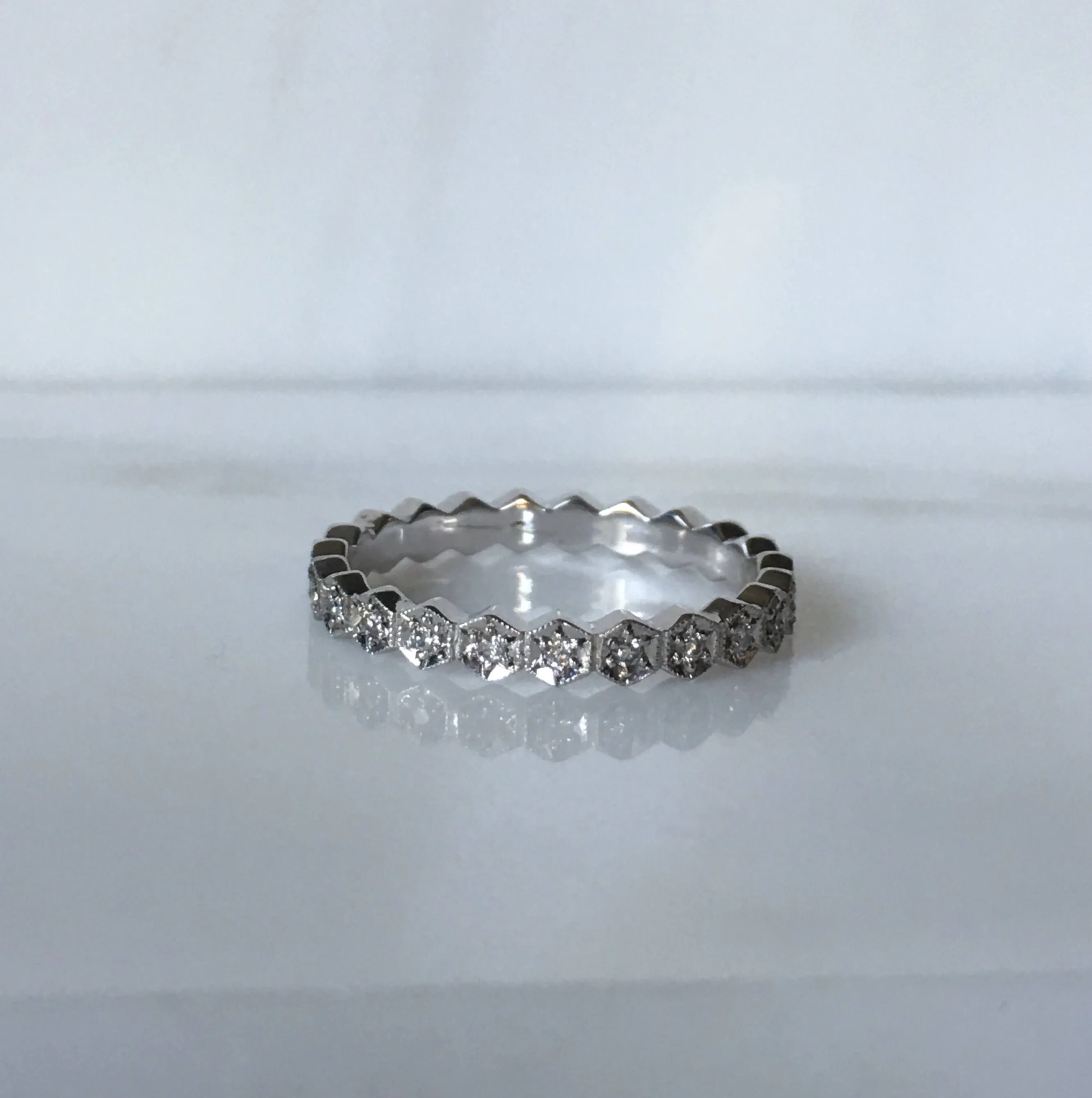 Hexagon Diamond Eternity Band