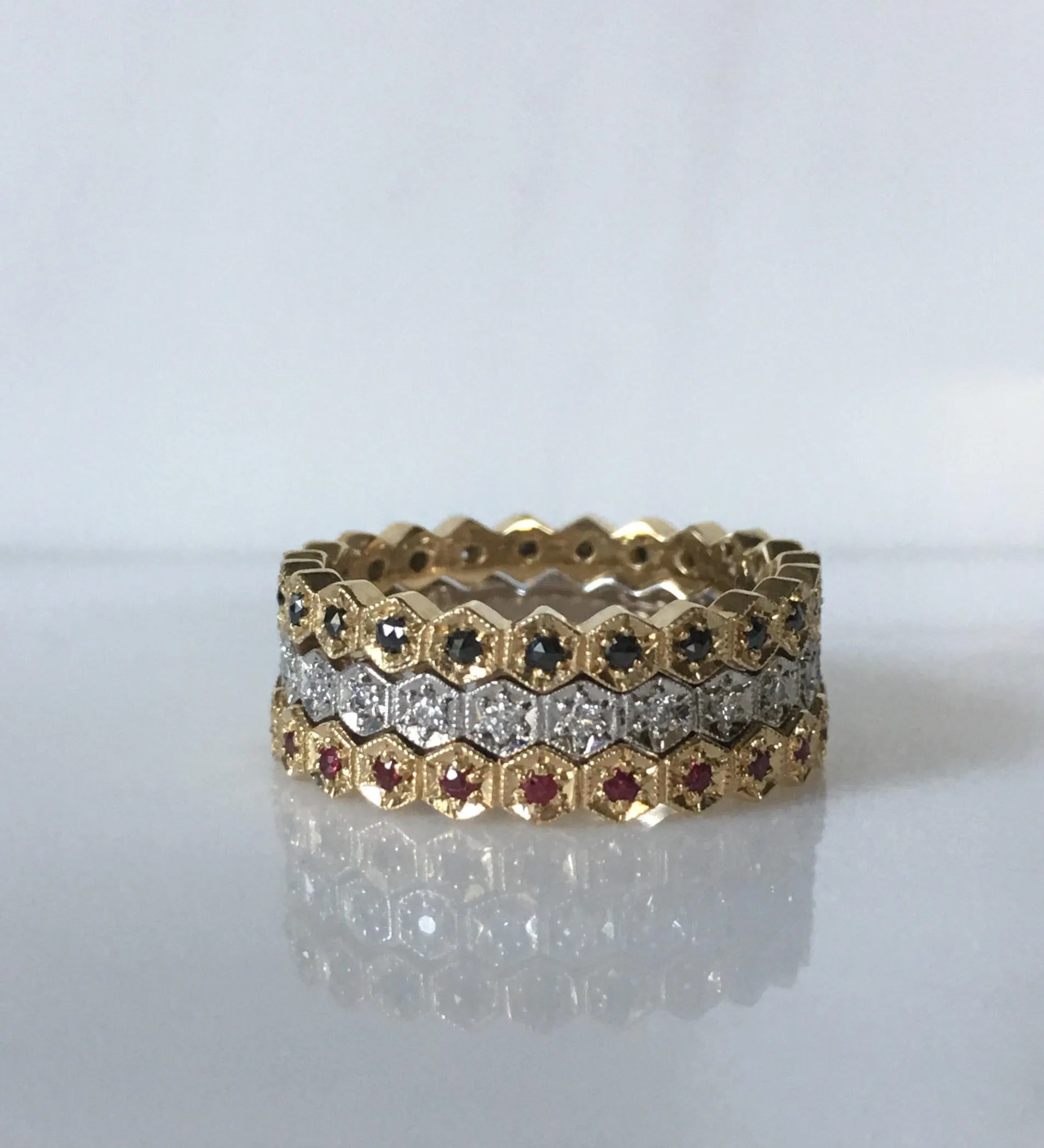 Hexagon Diamond Eternity Band