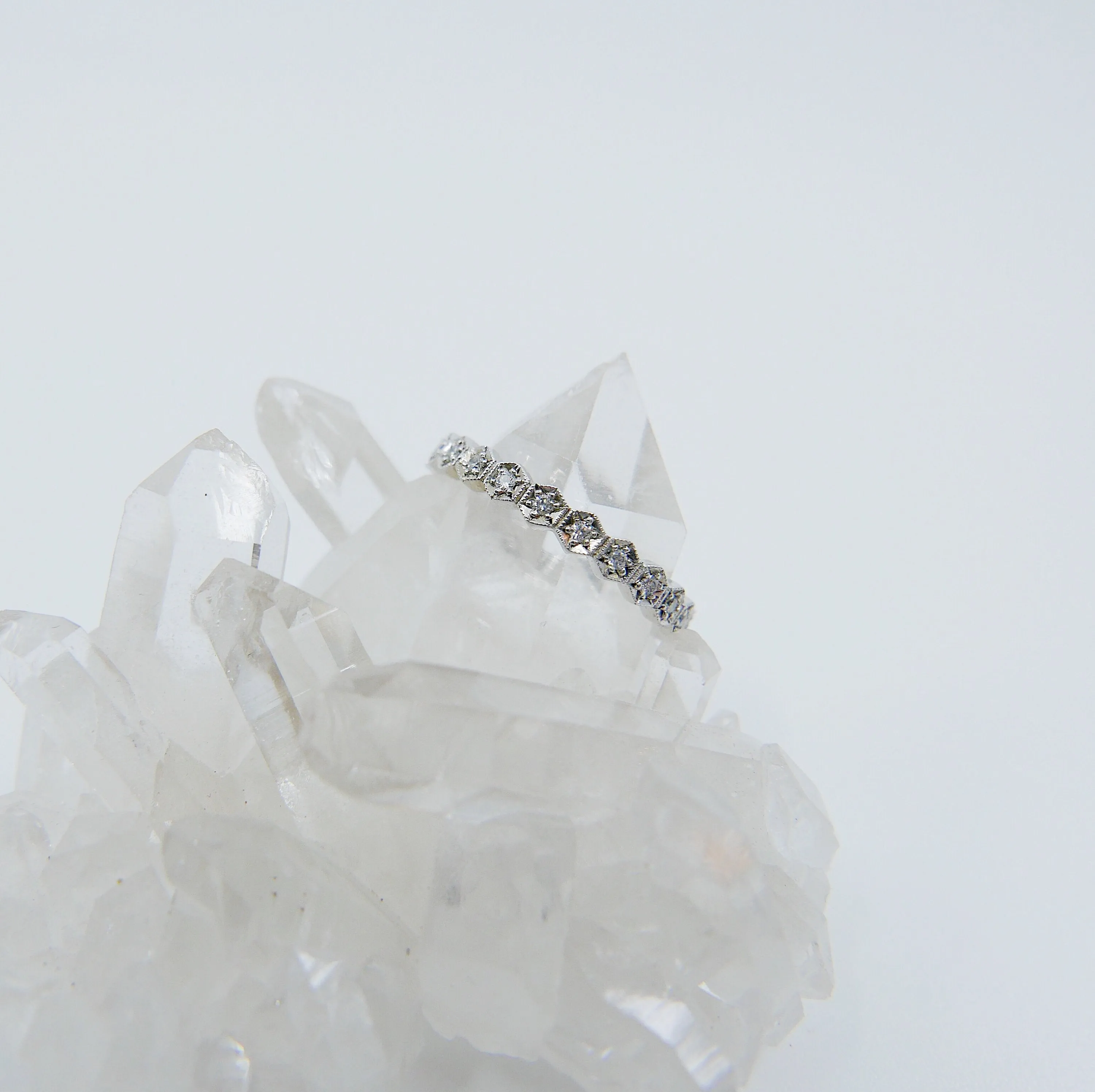 Hexagon Diamond Eternity Band