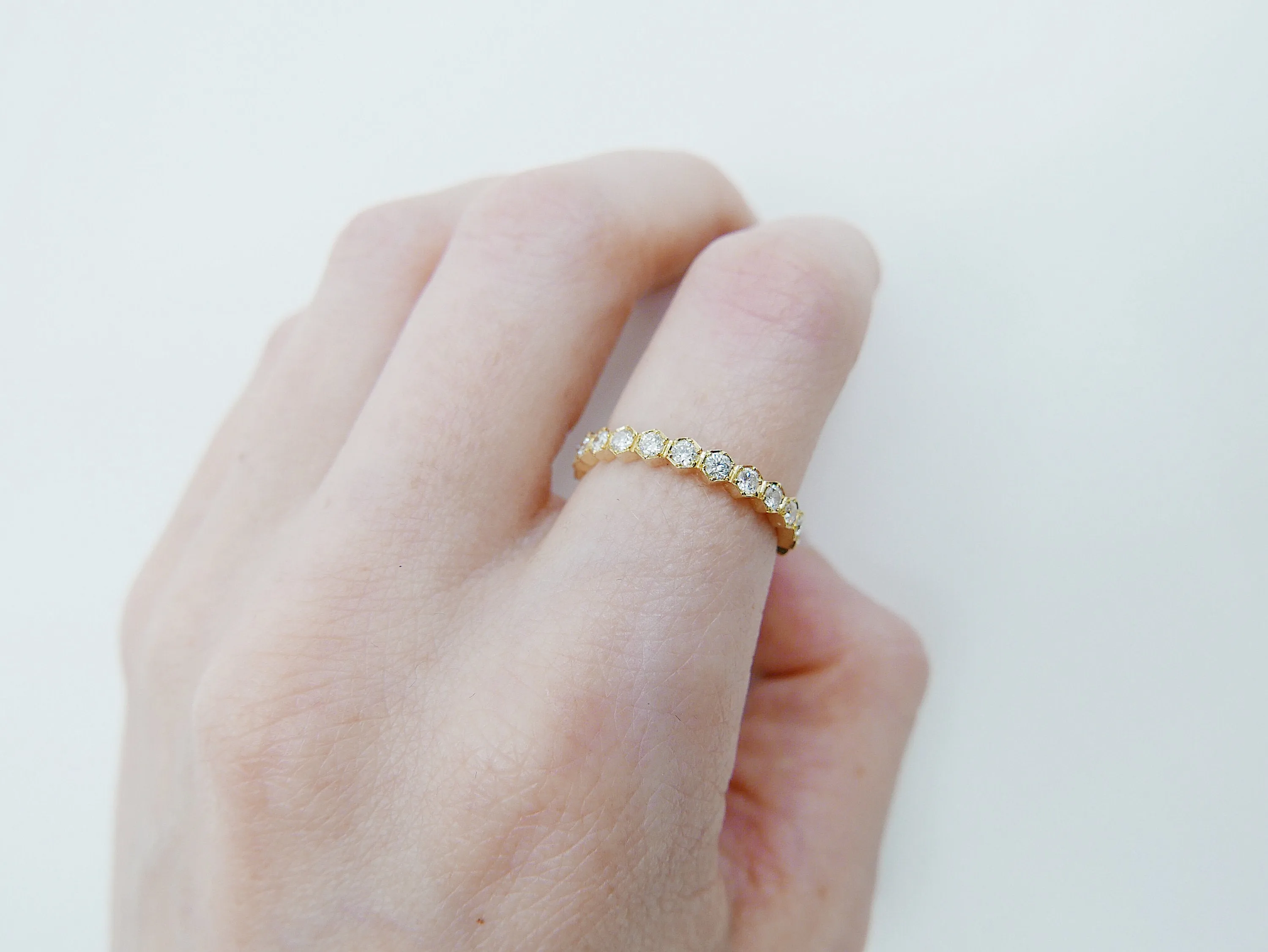 Hexagon Diamond Eternity Band