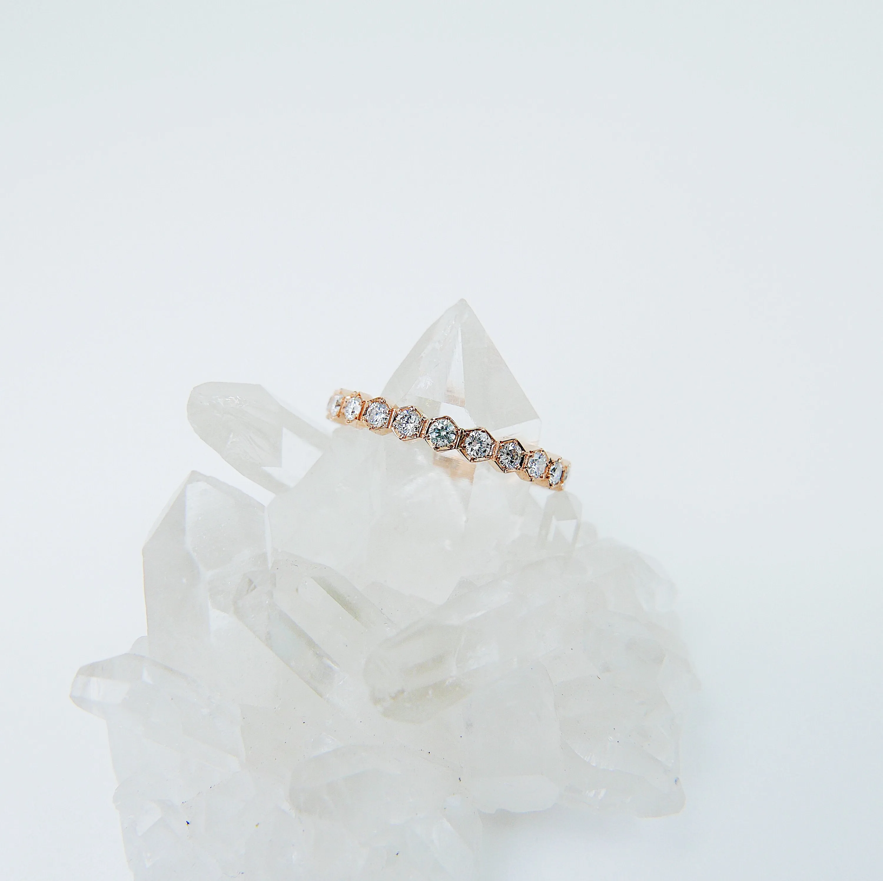 Hexagon Diamond Eternity Band