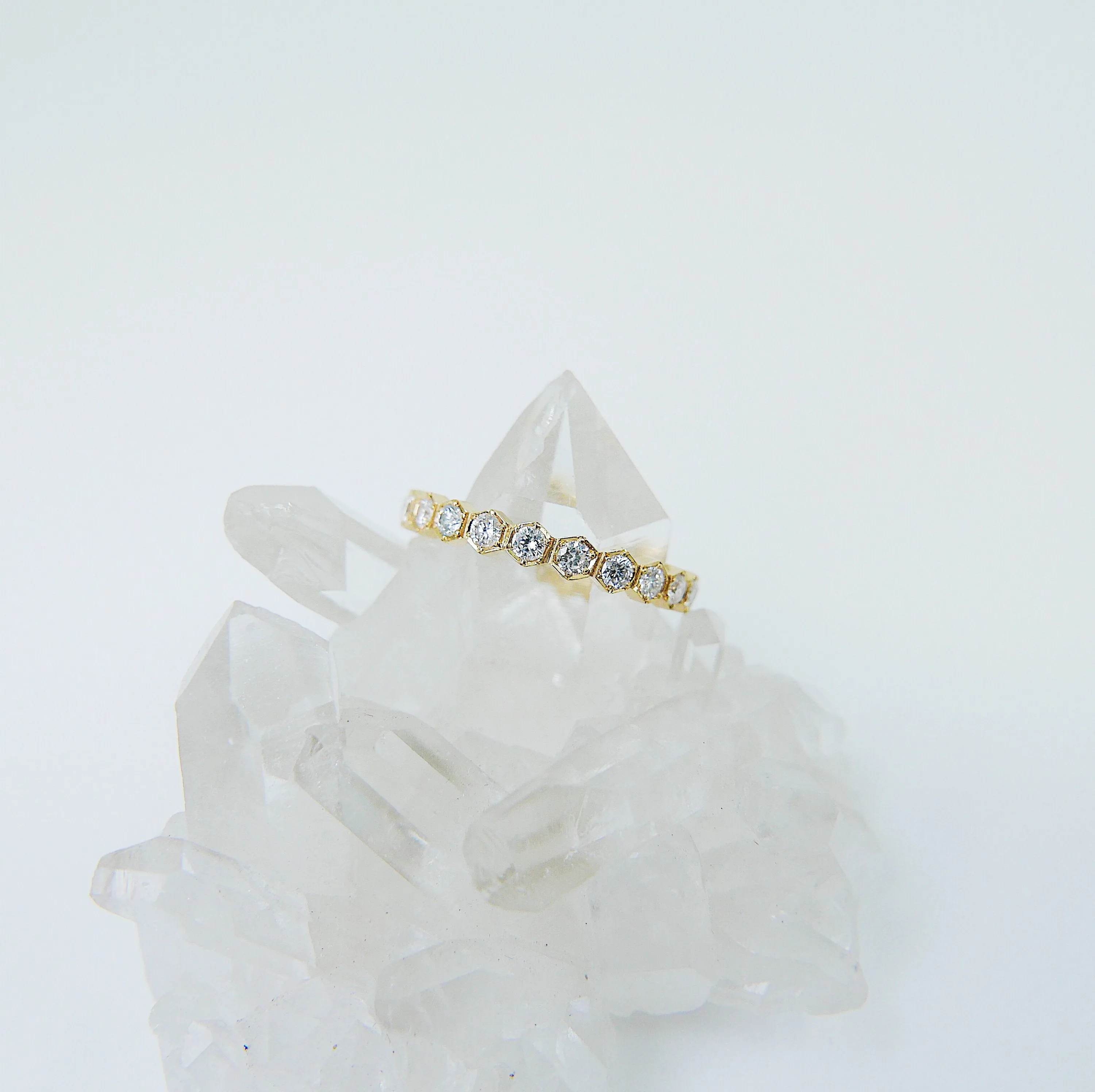 Hexagon Diamond Eternity Band