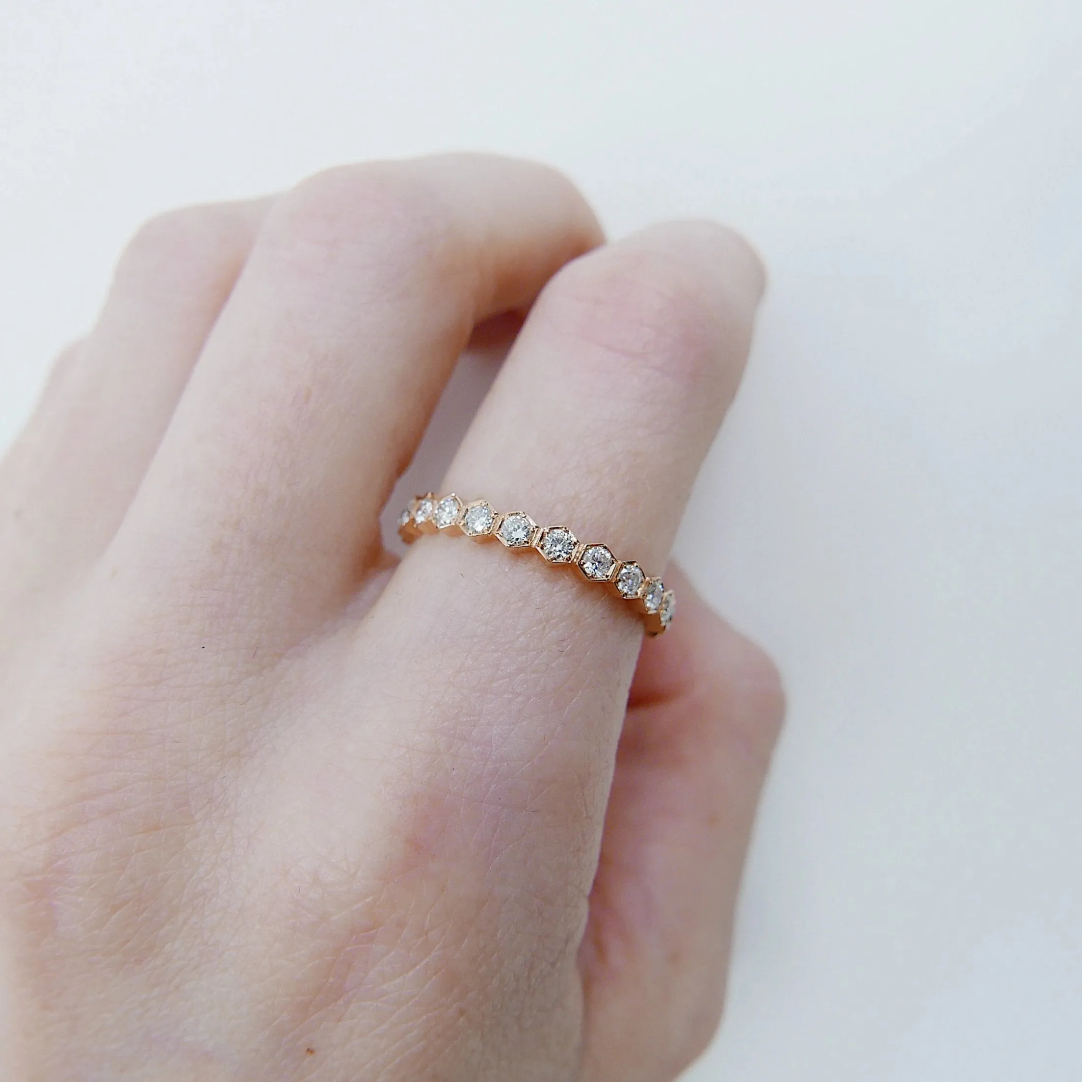Hexagon Diamond Eternity Band
