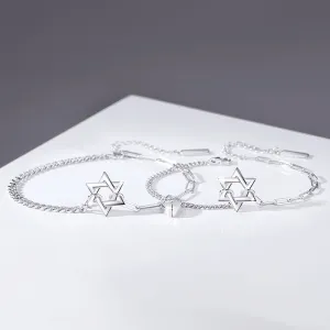Hexagram Heart Magnetic Couple Bracelets