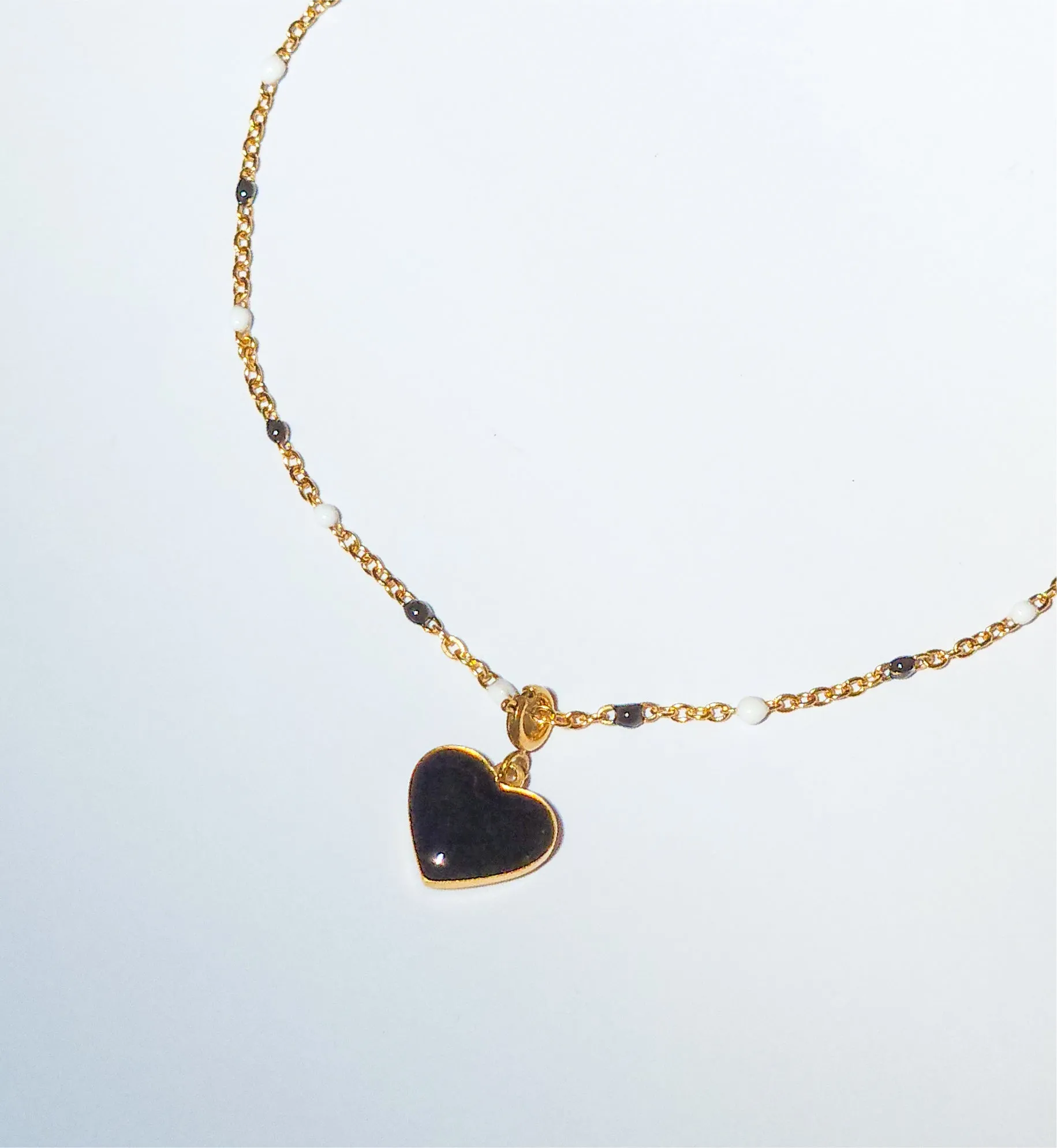 Humble Heart Pendant • Black & Cream