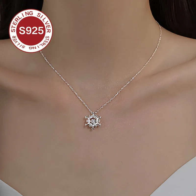 Hypoallergenic Christmas Snowflake Smart Necklace Beating Heart Pendant