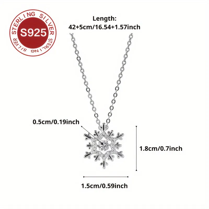 Hypoallergenic Christmas Snowflake Smart Necklace Beating Heart Pendant