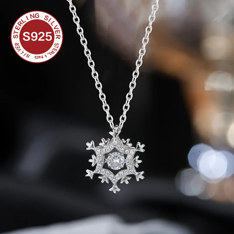 Hypoallergenic Christmas Snowflake Smart Necklace Beating Heart Pendant