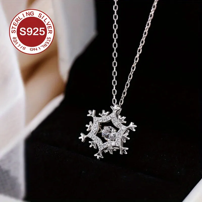 Hypoallergenic Christmas Snowflake Smart Necklace Beating Heart Pendant