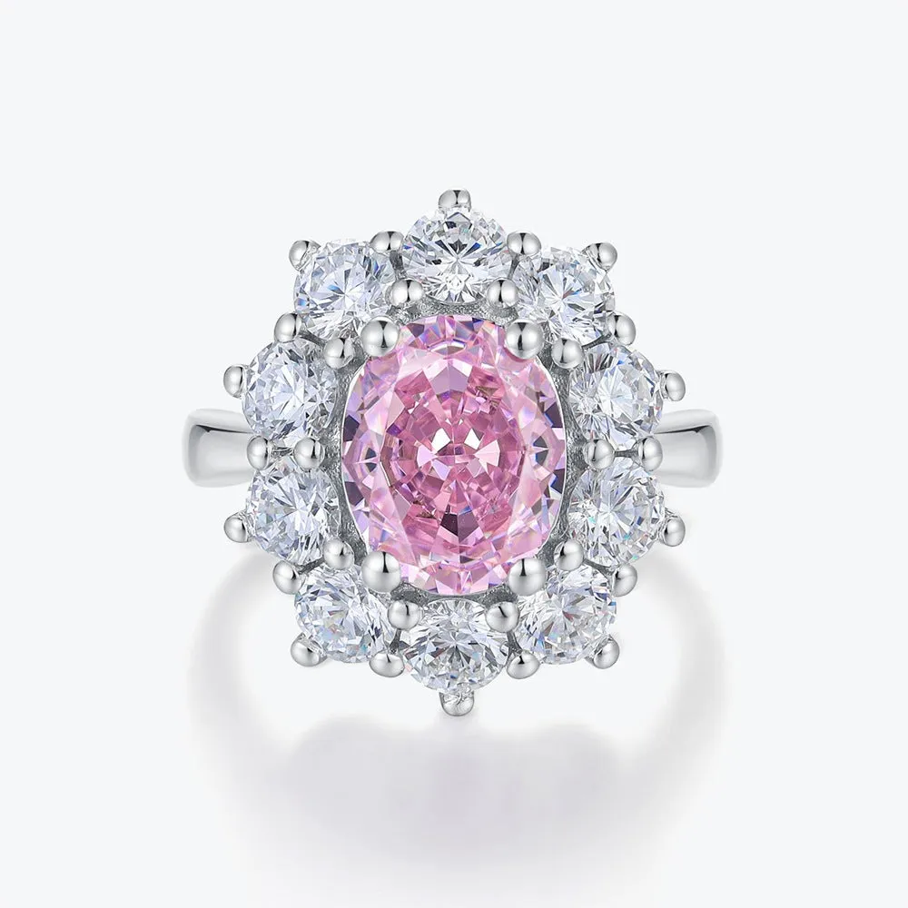 Ice Flower Cut Fancy Color Pink High Carbon Diamond Ring