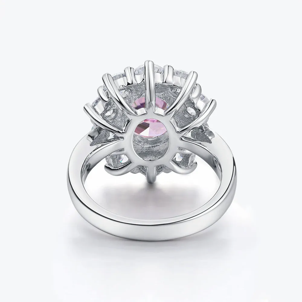 Ice Flower Cut Fancy Color Pink High Carbon Diamond Ring