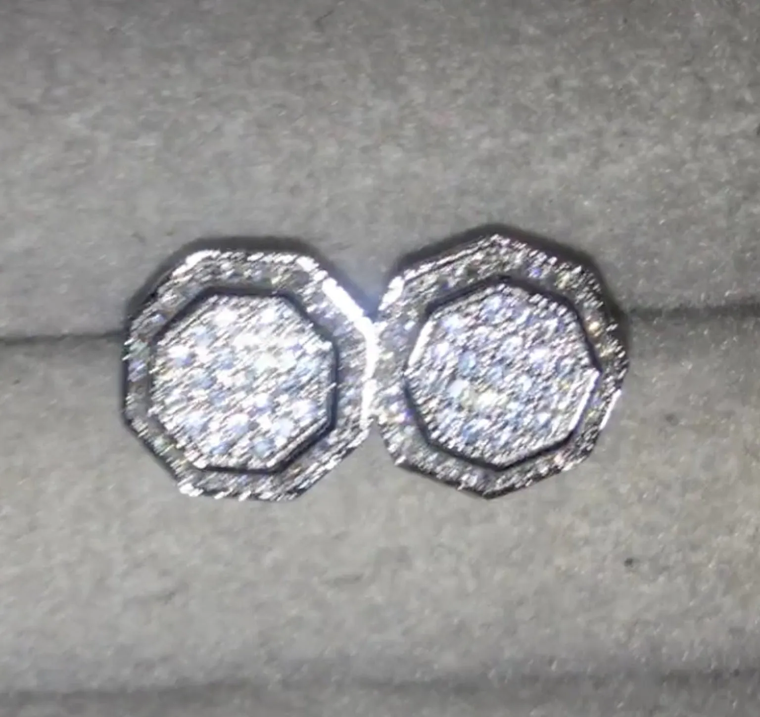 Iced Out Ear Studs | Diamond Earrings | Womens Earrings | Diamond Ear Studs | Hip Hop Ear Studs | Mens Diamond Ear Studs |  Mens Earrings