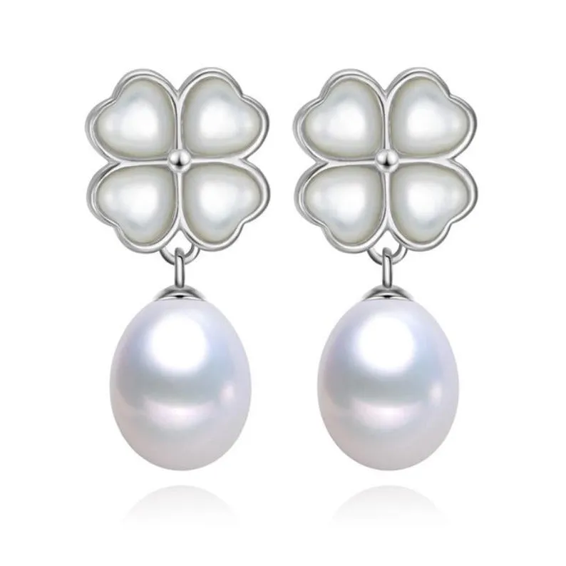 Iconic Mother Of Pearl Clover Leaf AAA Pearl Earrings – Maestro Hennessy ®