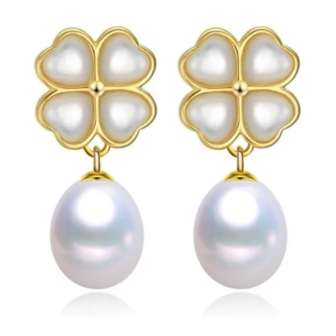 Iconic Mother Of Pearl Clover Leaf AAA Pearl Earrings – Maestro Hennessy ®