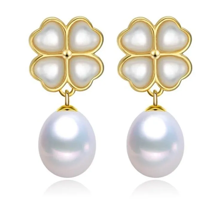 Iconic Mother Of Pearl Clover Leaf AAA Pearl Earrings – Maestro Hennessy ®