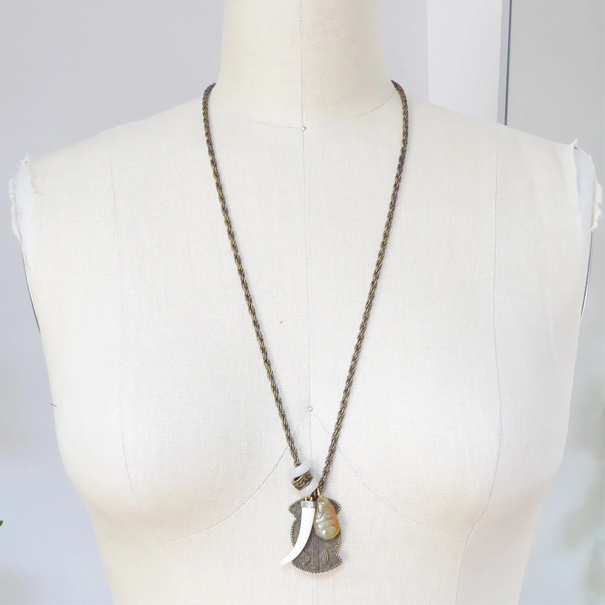 Jade buddha necklace