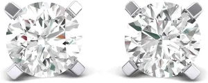 JewelMore 1/2ct tw Round Diamond Stud Earrings 14k Gold