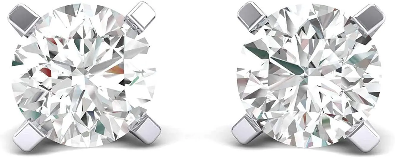 JewelMore 1/2ct tw Round Diamond Stud Earrings 14k Gold