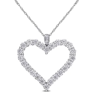 Jumbo Moissanite Open Heart Pendant