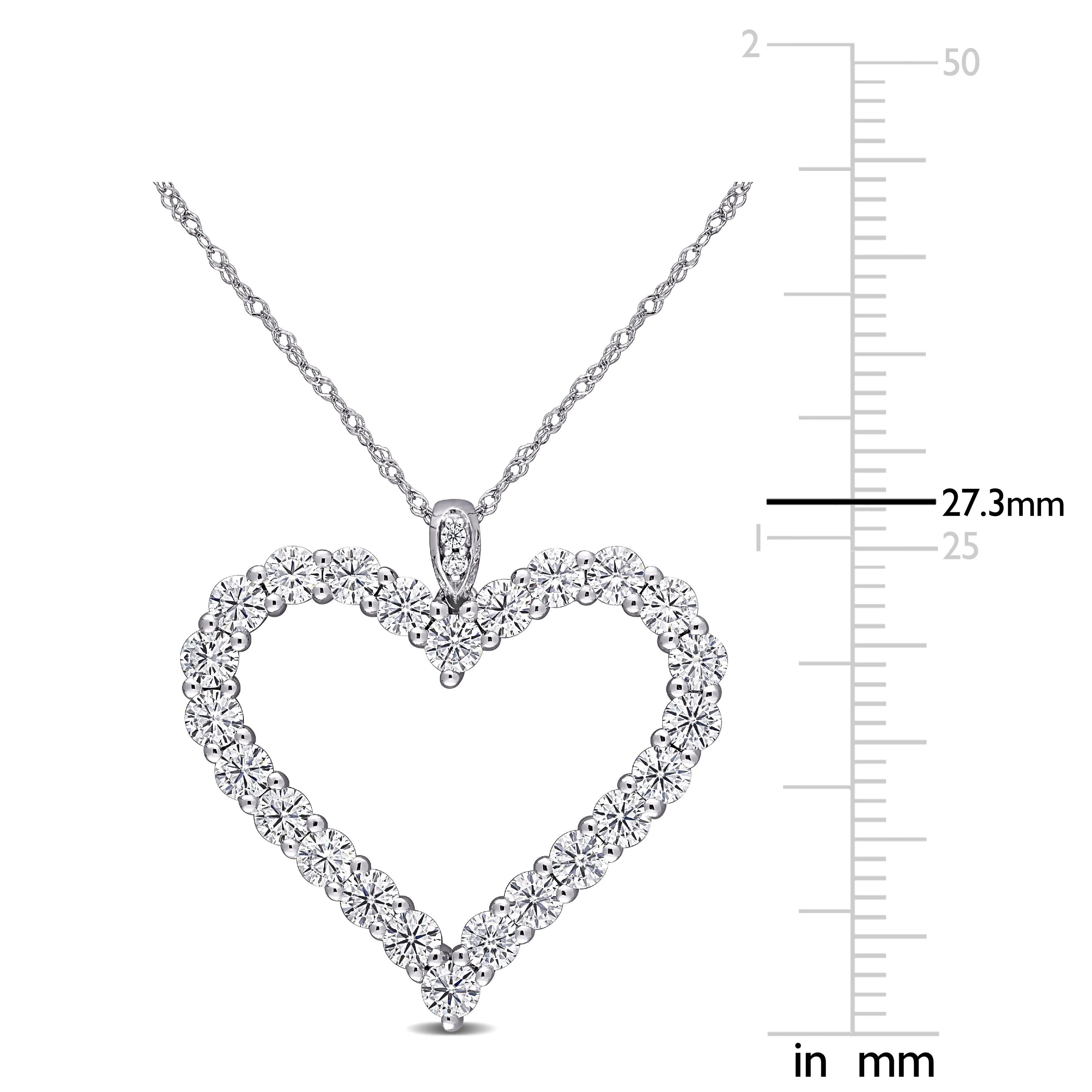 Jumbo Moissanite Open Heart Pendant