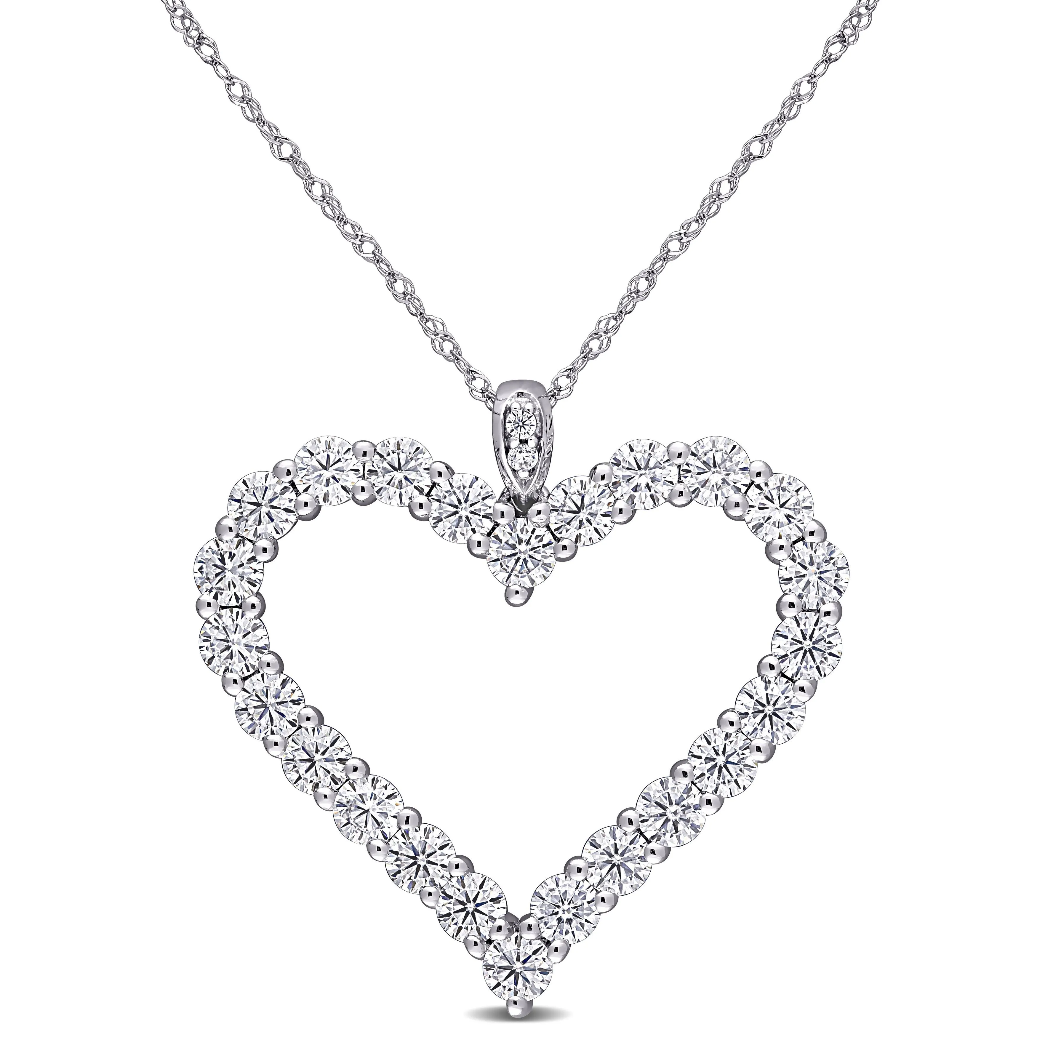 Jumbo Moissanite Open Heart Pendant