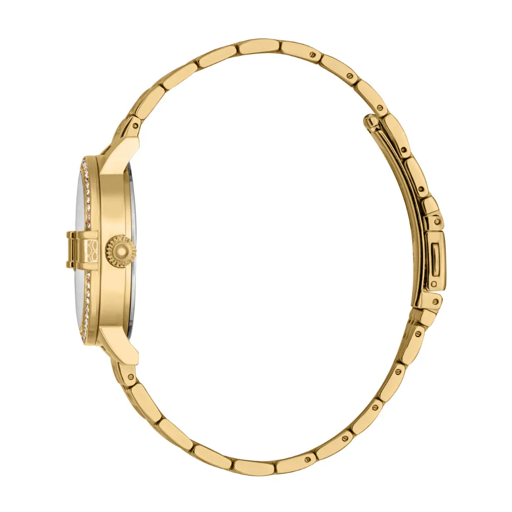 Just Cavalli Women's Gold Color Watch with Silver Dial and Gold Metal Bracelet