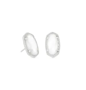 Kendra Scott Ellie Earring Rhodium White MOP