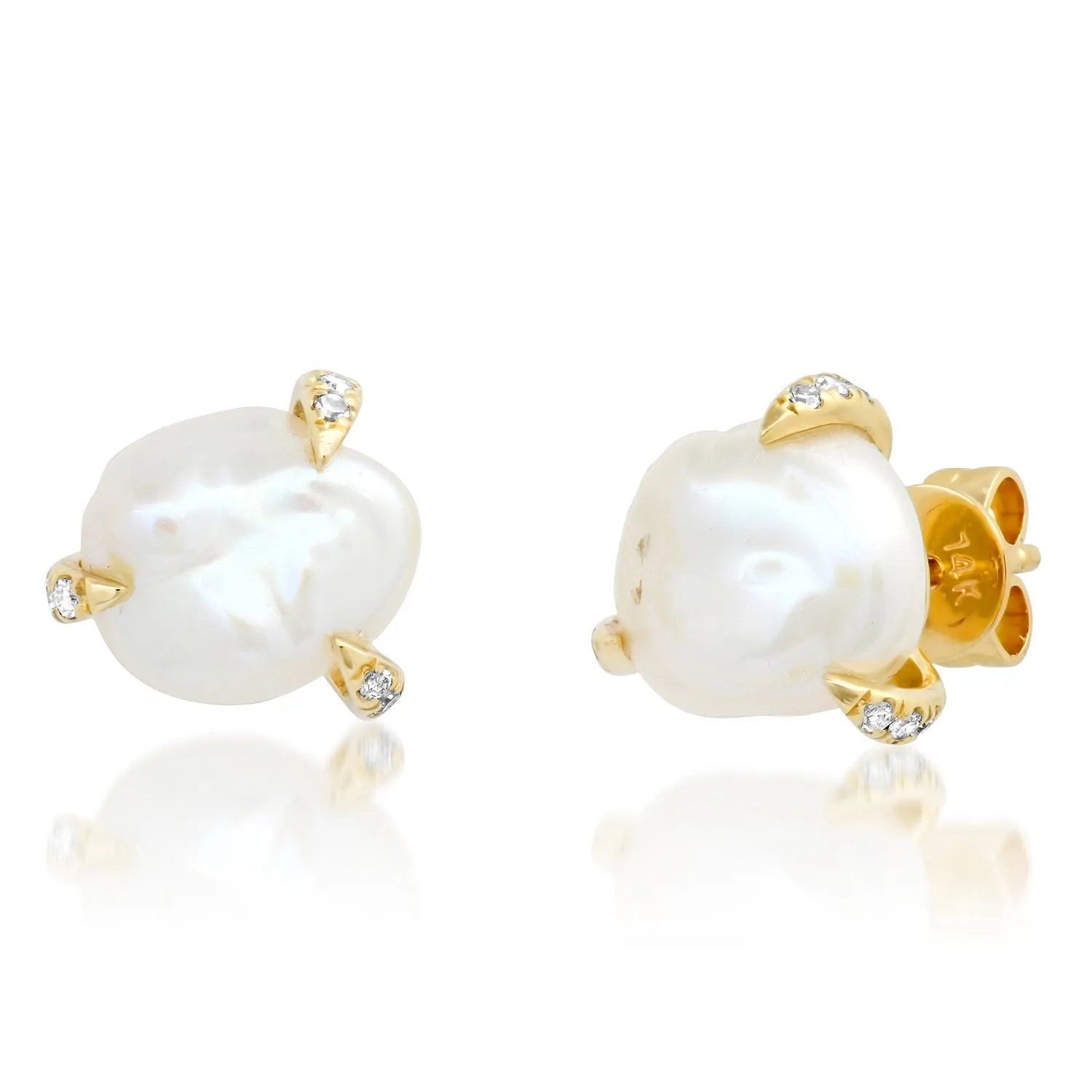 Keshi Diamond Studs