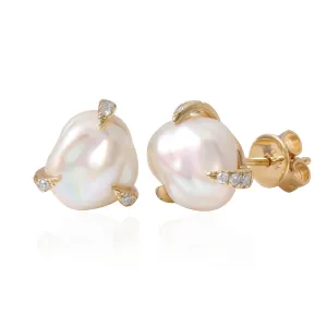 Keshi Diamond Studs