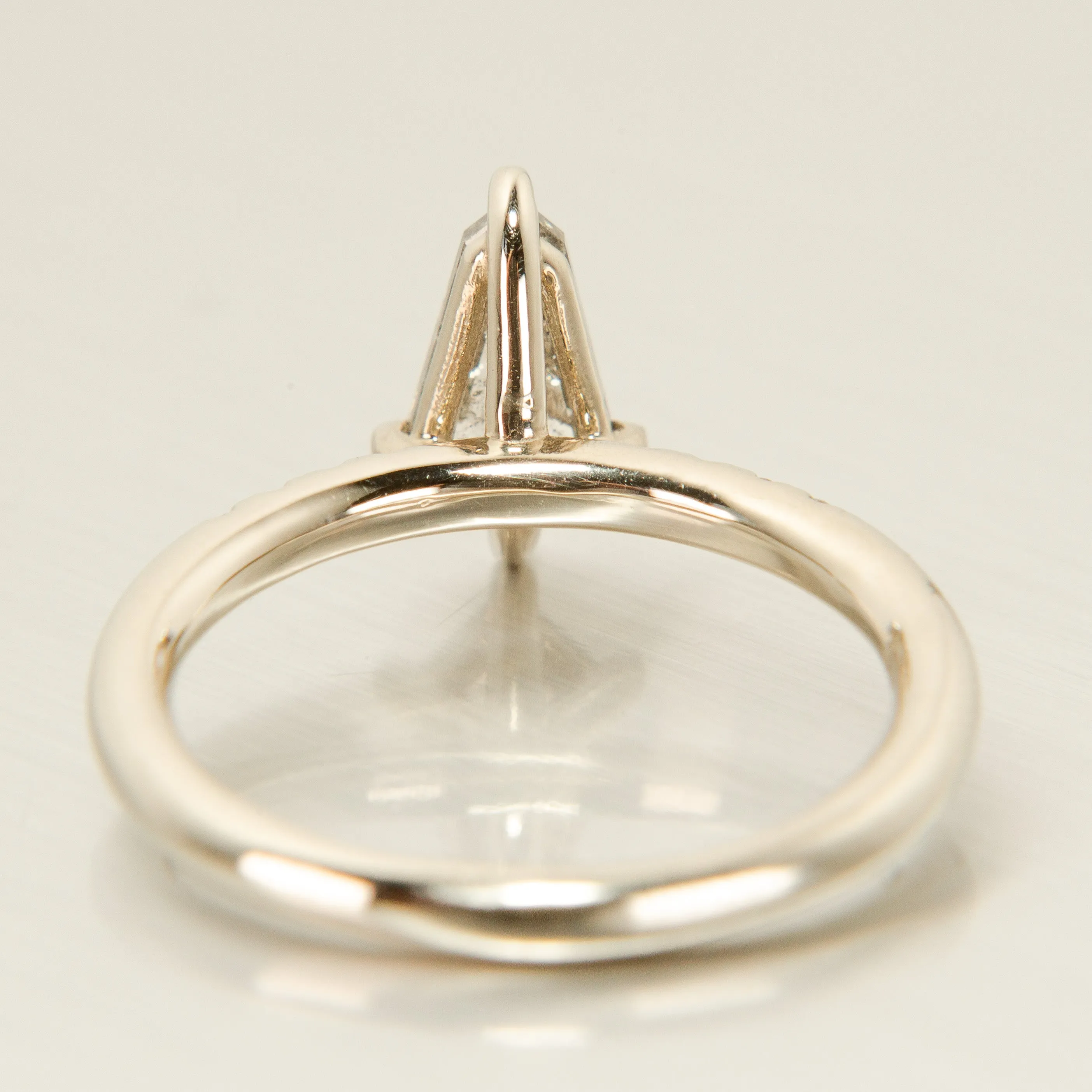 Kite Solitaire - Salt   Pepper Diamond in 14k White Gold