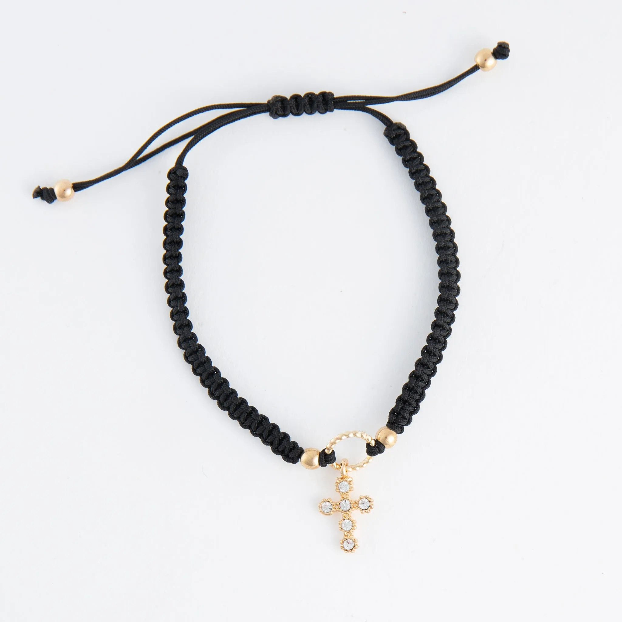 Kitt Adjustable Cross Charm Bracelet