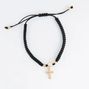 Kitt Adjustable Cross Charm Bracelet
