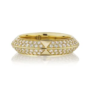 Knife Edge Full Diamond Pave Band Ring