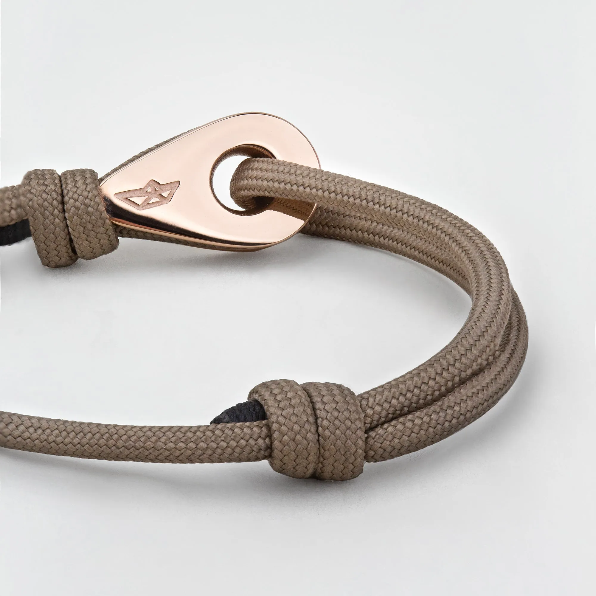 KOBE Mens Womens Thimble Charm Bracelets Paracord Rope Wristbands Tan Rose Gold