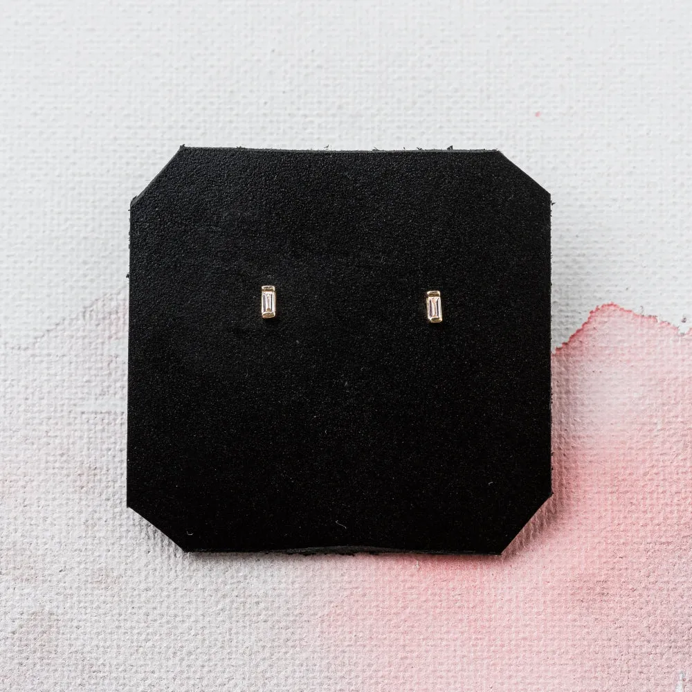 Lab-Grown Diamond Petite Baguette Stud Earrings in 14k Gold