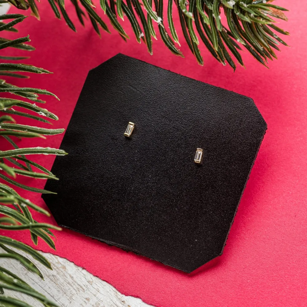 Lab-Grown Diamond Petite Baguette Stud Earrings in 14k Gold
