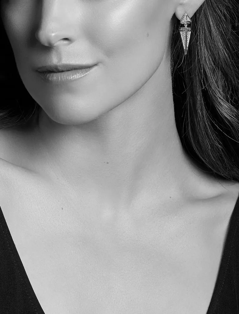 Lagos KSL Lux Diamond Pyramid Drop Earrings in Silver