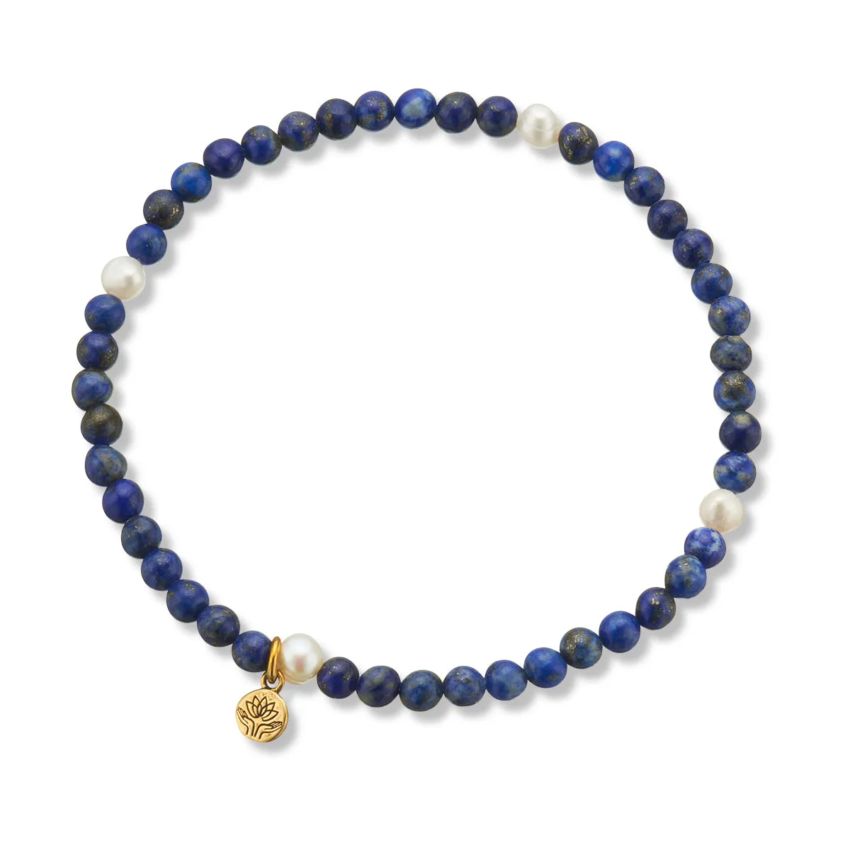 LAPIS LAZULI & PEARL PROSPERITY BRACELET
