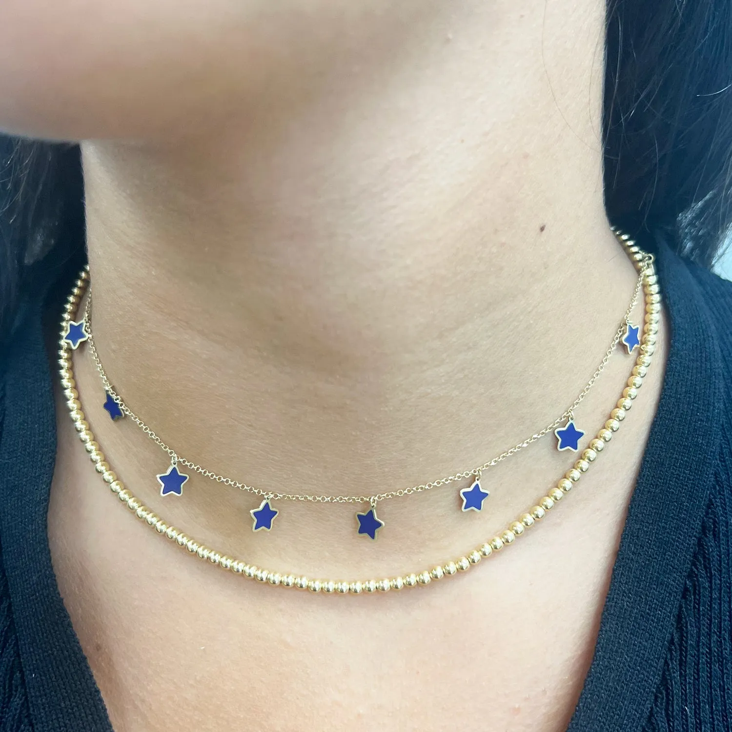 Lapis Star Dangle Necklace