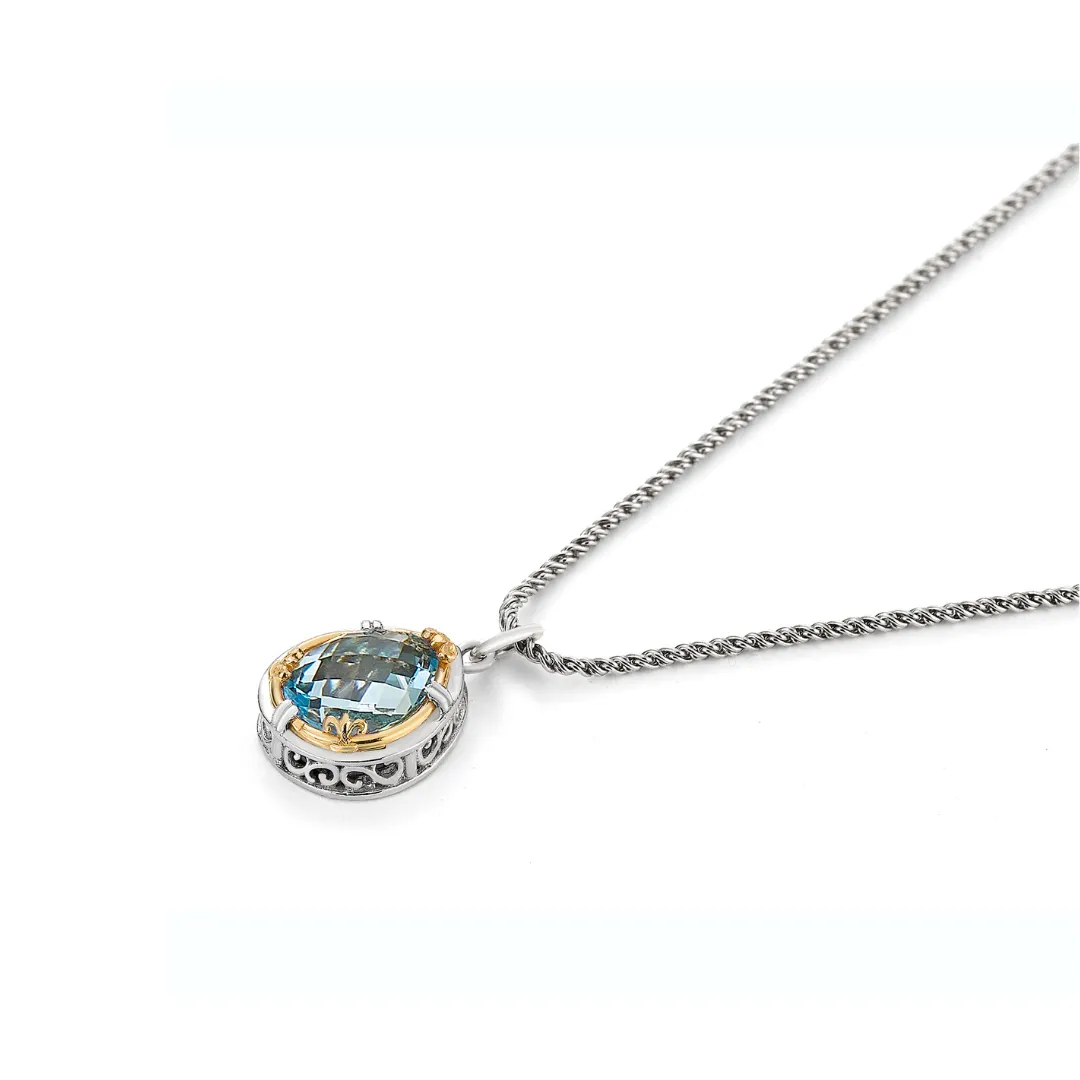 Large Pear-Shaped Blue Topaz Necklace