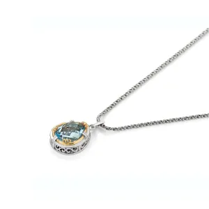 Large Pear-Shaped Blue Topaz Necklace