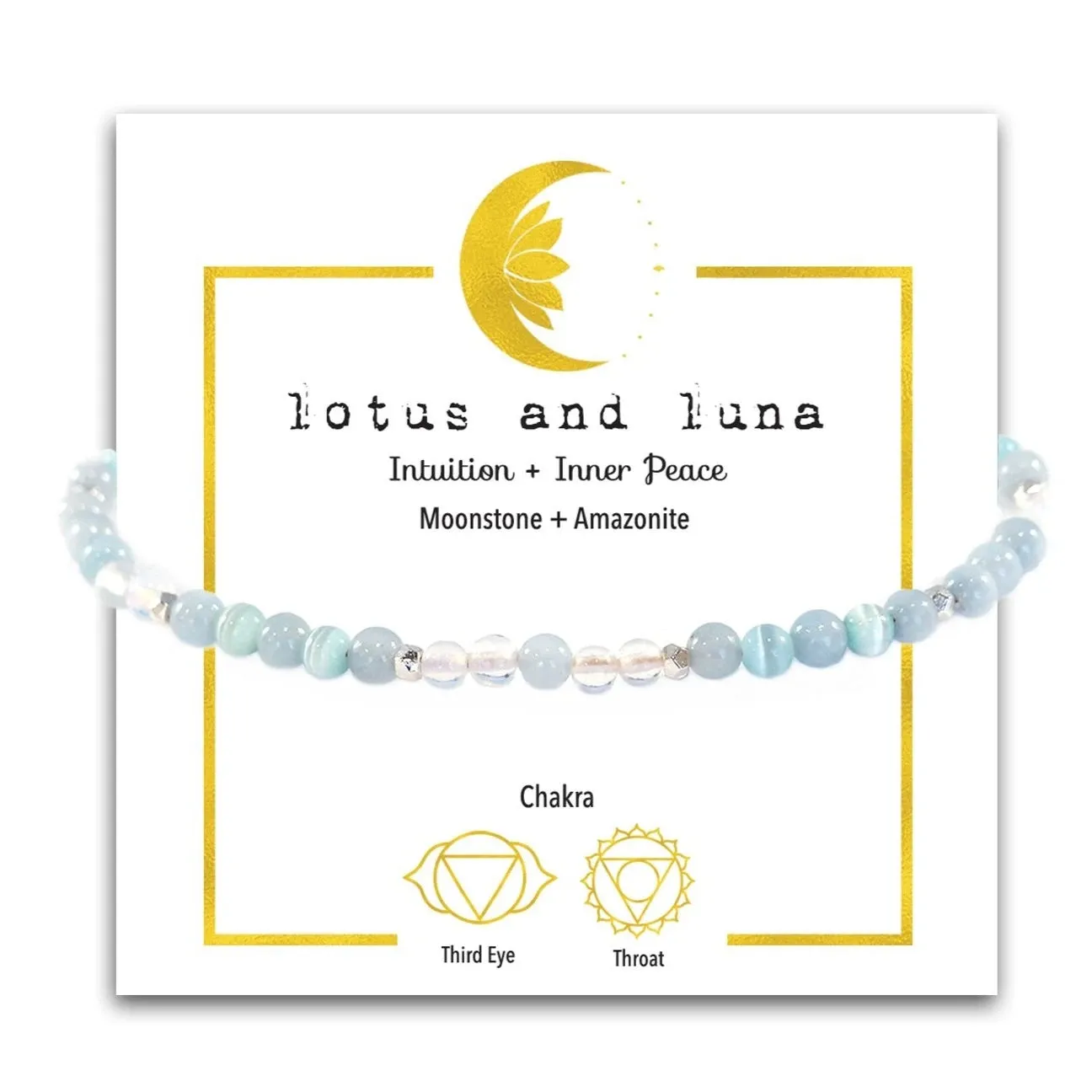 Lotus and Luna Chakra 4mm Bracelets