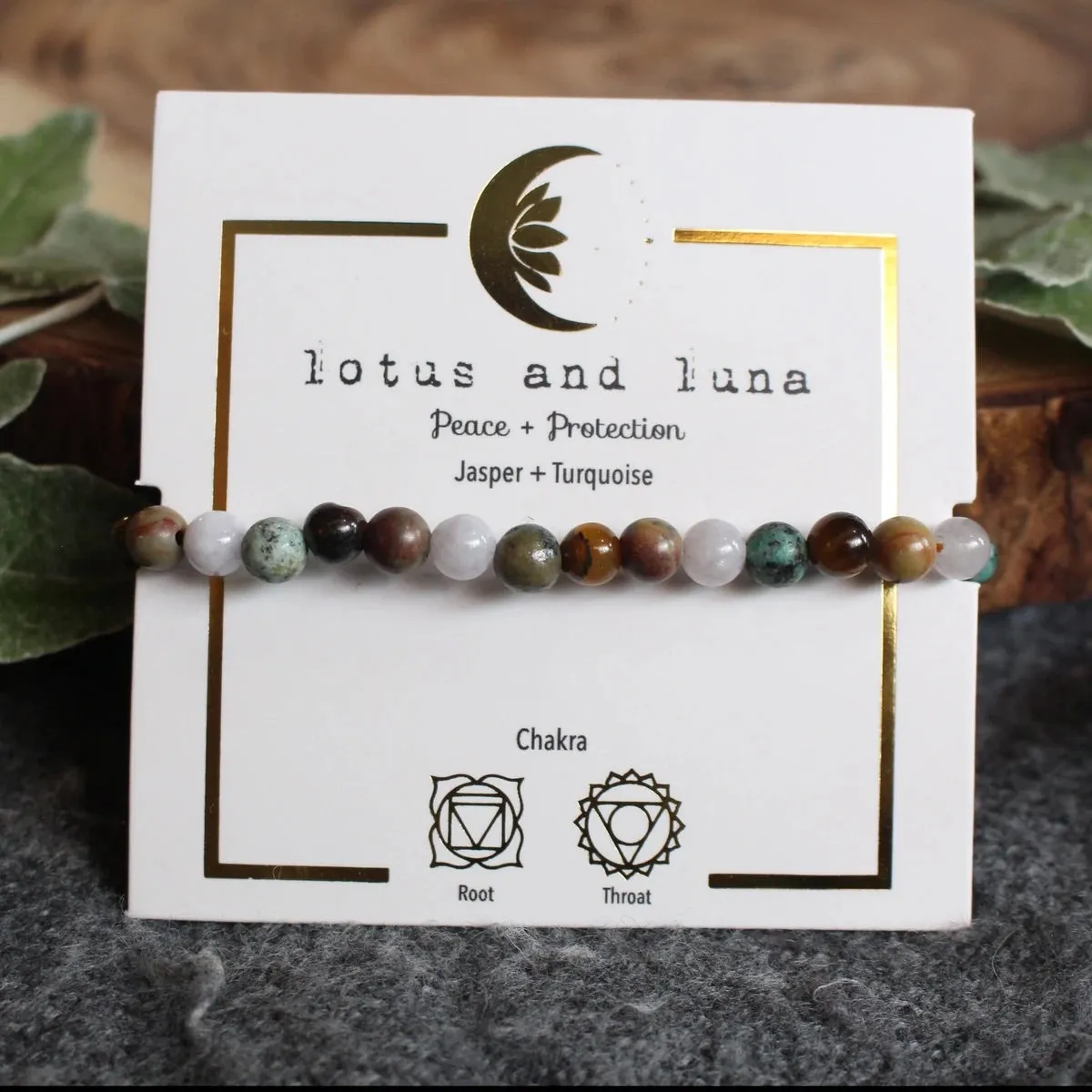 Lotus and Luna Chakra 4mm Bracelets