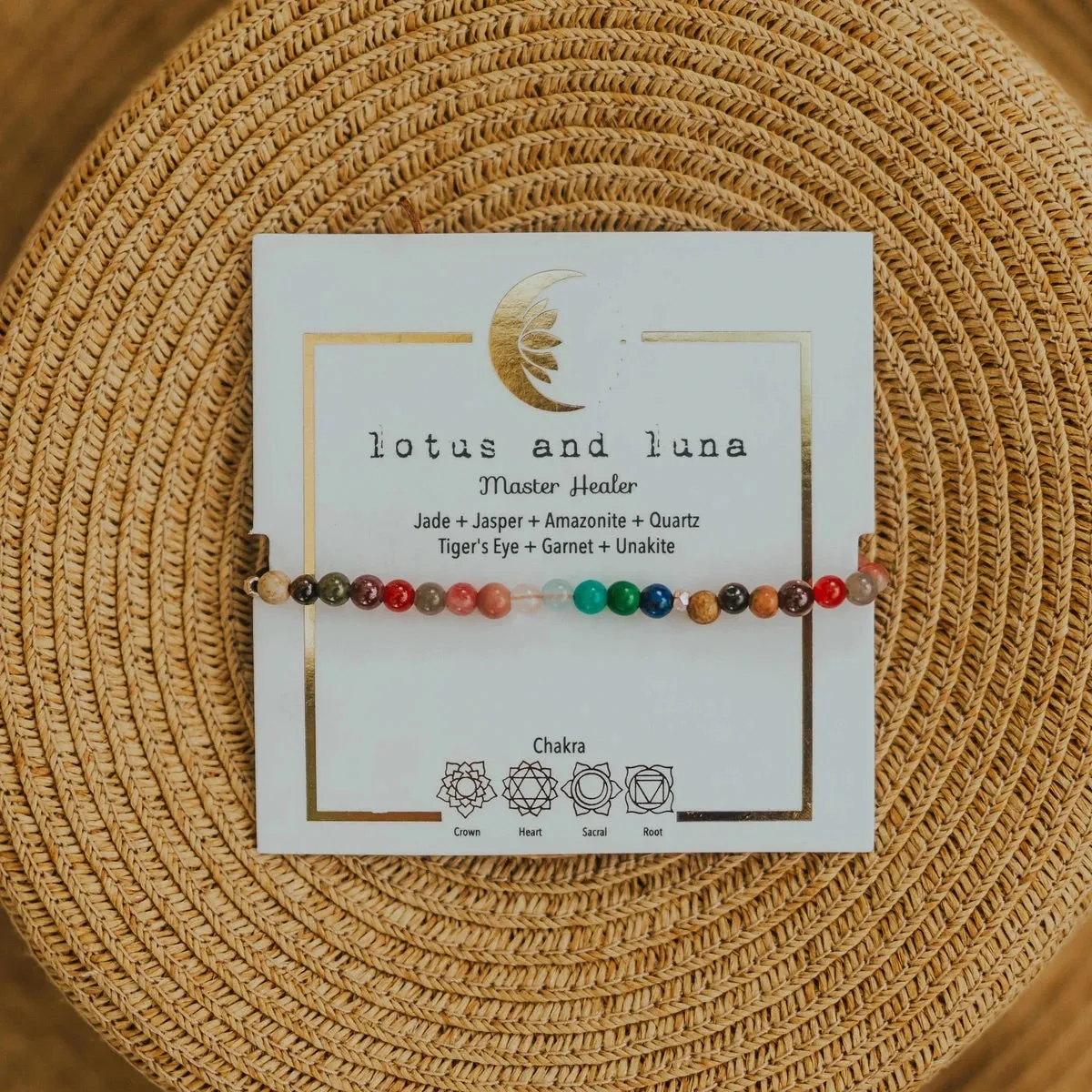 Lotus and Luna Chakra 4mm Bracelets