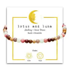 Lotus and Luna Chakra 4mm Bracelets