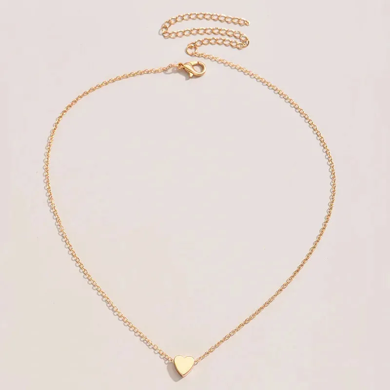 Love Heart Silver Necklace For Women Elegant Fashion Punk Party Pendant Chain Birthday Gift Sweet Accessories Charm Jewelry