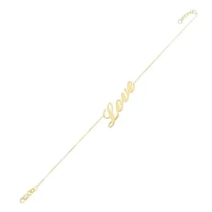 Love Script Bracelet 14K