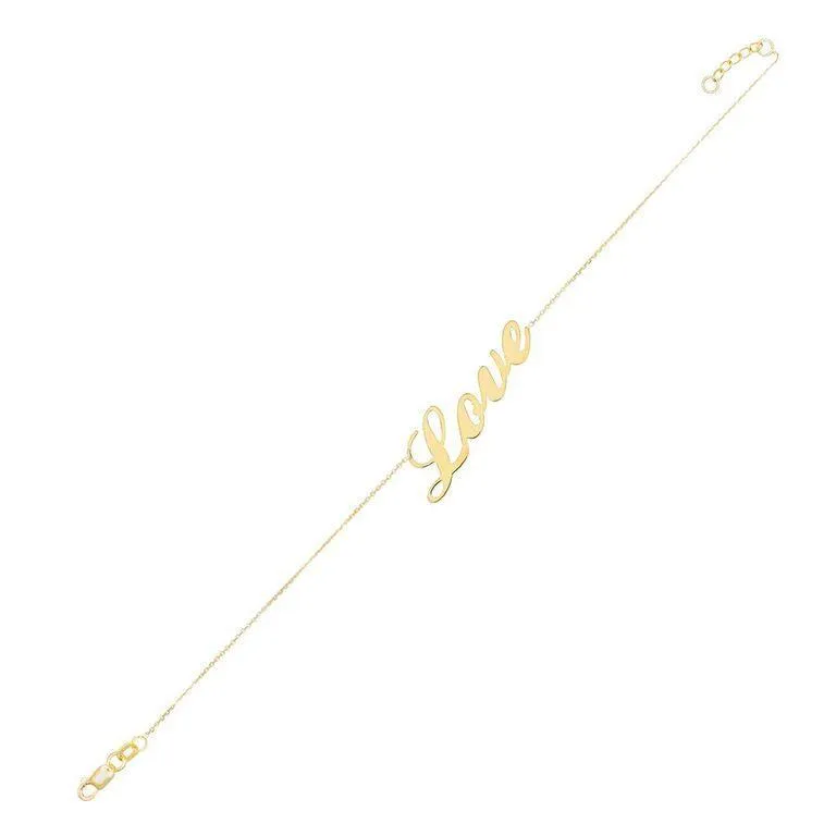 Love Script Bracelet 14K