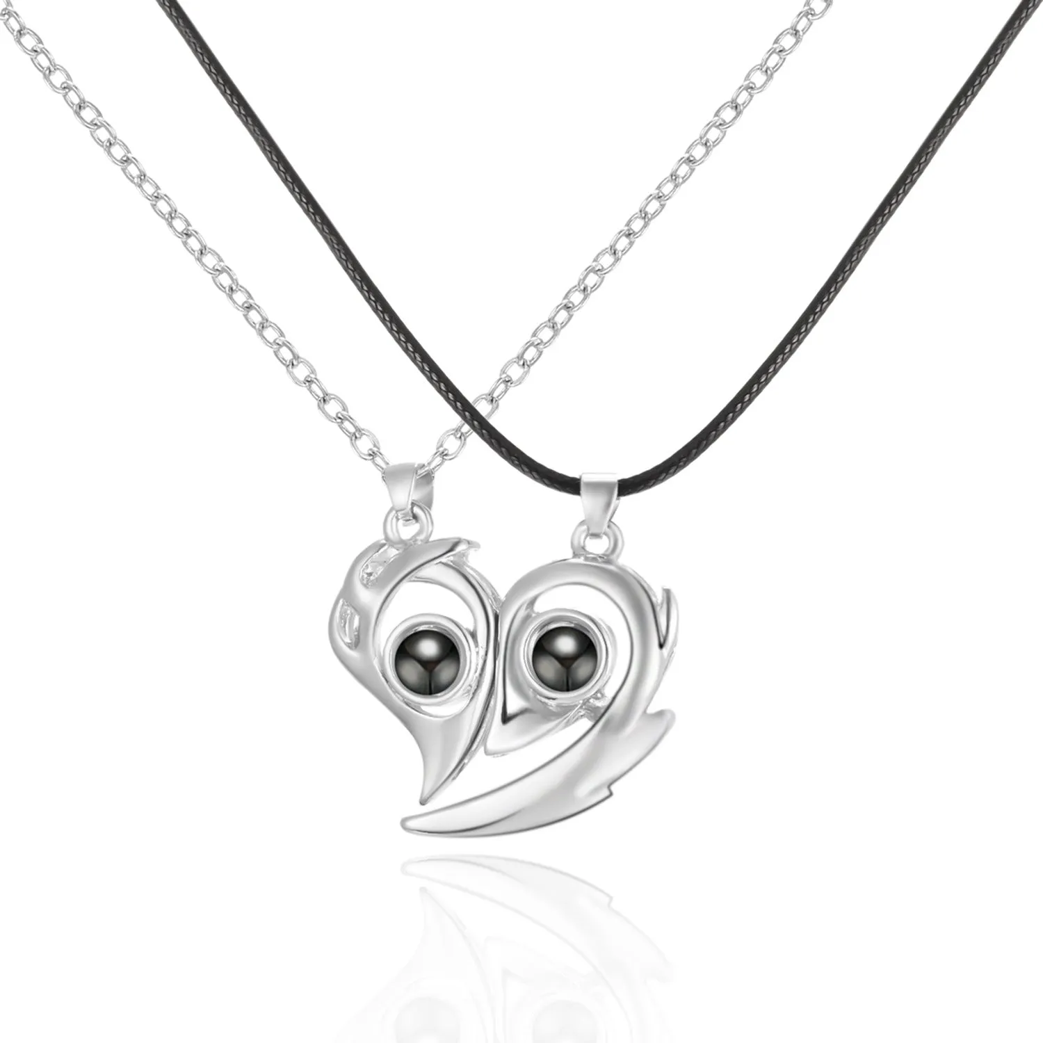 Magnetic Couple Necklaces With Love You Projection